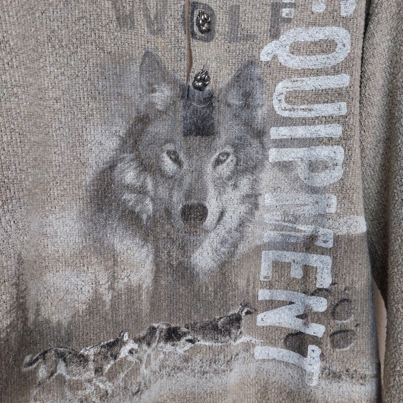 GreenBrand Recycled Wolf Graphic Pullover Sweater Size Meduim - Picture 7 of 9